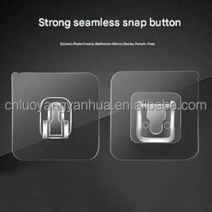 Crochet adhésif étanche réutilisable Transparent maison salle de bain cuisine bureau crochets muraux - Product Image 3