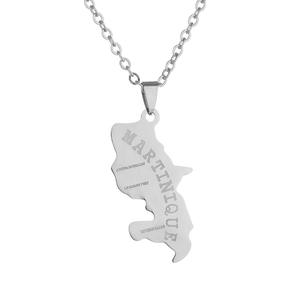 Offre Spéciale Plaqué Or <span class=keywords><strong>Martinique</strong></span> Carte Pendentif Collier Chaîne Carte Collier Cadeau De Mode Pour Couple - Product Image 6