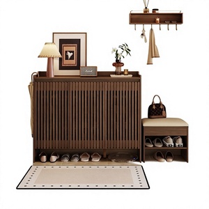 Zapatero con Puertas con Rejillas, Mueble Zapatero de Madera de Mango con Estantes Ajustables, Organizador Moderno Independiente - Product Image 2