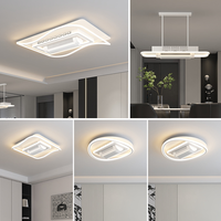 Ventilateur de plafond moderne en acrylique sans pales avec télécommande, lumière LED, moteur DC 6 vitesses, intensité variable et faible bruit pour salon