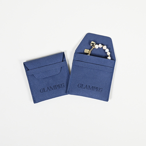 GLAMPKG Custom Logo <b>Envelope</b> <b>Gift</b> Pouch Bracelet Bangle Packaging Pouch Dust Bag Earing Microfiber Pouches - Product Image 6