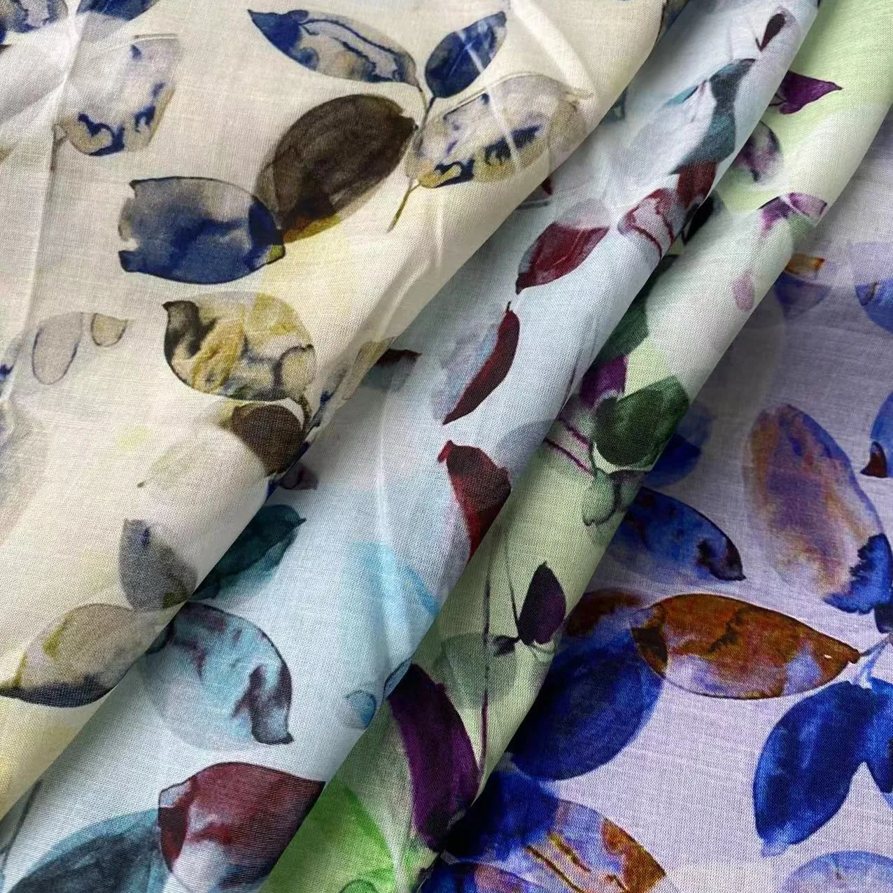 LEAVES DESIGN HOT SALES DIGITAL PRINTING ON COTTON FABRIC FOR GARMENTS