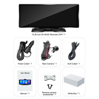 Carplay 4K 1080P Caméra de recul 10.26 pouces pour tableau de bord Écran tactile portable Récepteur audio pour radio de voiture