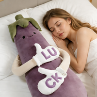 Peluche Squishy en forme d'aubergine et de banane, coussin corporel anti-stress, certifiée CE CPC, en stock, OEM ODM