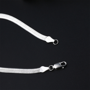 klassische flache schlange 925 sterlingsilber-armbänder für frauen männer großhändler - Product Image 6