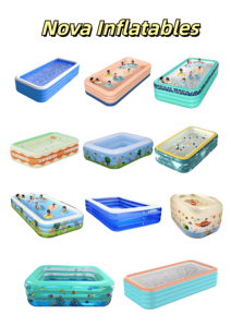 PVC bốn-tier 1.5/1.8/2.1/2.5/3.05/3.88/4.28/4.68M màu xanh trắng Inflatable Hồ bơi cho trẻ em & gia đình sử dụng - Product Image 5