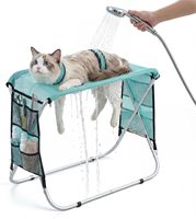 Hamac de toilettage moderne pour animaux de compagnie, support en alliage d'aluminium robuste et pliable, sans besoin de crochet, pour chiens et chats âgés (30 lb)