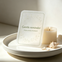 Cartes de rappel minimalistes avec cadre feuille verte, cartes décoratives pour cadeaux et cartes de message pour boîtes cadeaux