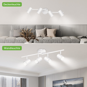 Foco de Techo GU10 Moderno de 4 Vías, Barra Recta, Metal Blanco, Montaje Superficial, para Sala de Estar y Dormitorio, Suministro del Fabricante - Product Image 5