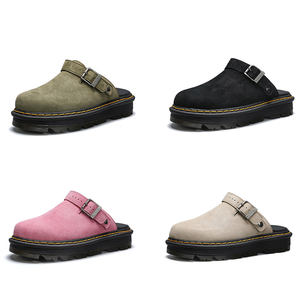 Mocassini Aperti sul Retro <span class=keywords><strong>in</strong></span> Vera Pelle da <span class=keywords><strong>Uomo</strong></span> e Donna | Sabot con Suola Spessa e Sandali Casual alla Moda - Product Image 1