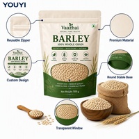 Sacs d'emballage personnalisés pour farine avec fermeture éclair et trou de suspension, qualité alimentaire, pochettes verticales pour l'emballage de céréales, blé et poudre, 1kg, 2kg, 5kg