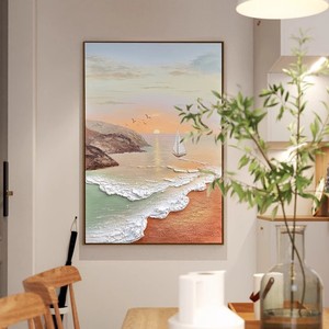 Hand Painted Oil Painting Seascape 3D Textured Canvas <b>Art</b> For Living Room Wall Decor Unframed Abstract <b>Art</b> - Product Image 2