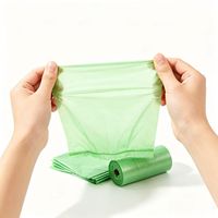 Sacs à déjections canines biodégradables en plastique noir, vert et jaune avec poignée, personnalisables avec logo, pour chiens et animaux de compagnie - Vente en gros