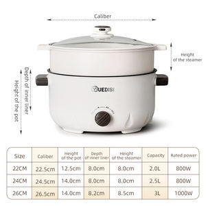 <span class=keywords><strong>Olla</strong></span> Eléctrica Multifuncional YUEDISI de 3L, Antiadherente, para Dormitorio y Uso Doméstico - Product Image 6