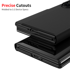 Custodia in Pelle PU per <span class=keywords><strong>Samsung</strong></span> Galaxy Z TriFold, Protezione Completa con Specchio Trasparente, Supporto per Telefono - Product Image 3