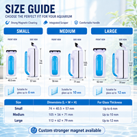 Nettoyeur magnétique pour aquarium, double face, aimant puissant, sans rayures, outil de nettoyage, OEM/ODM, respectueux de l'environnement
