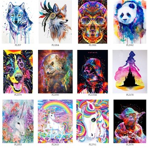 Kit éducatif DIY à succès, motifs d'<span class=keywords><strong>animaux</strong></span> abstraits, peinture au diamant à l'huile de lion 30x40 - Product Image 5