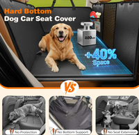 Housse de siège de voiture pour chien en PU, pliable, imperméable, anti-rayures, style hamac en maille solide pour animaux, 2 ceintures de sécurité, matériau Oxford