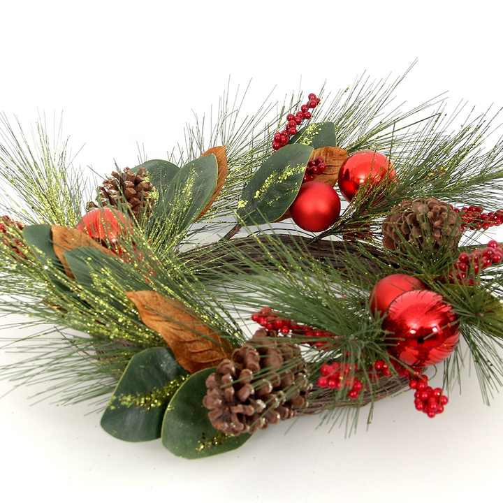 Ready to Ship Inventory Spot Goods !5.99$ 70CM Good Price Christmas Wreath In-band Box Plants Wreath for Christmas Decoration