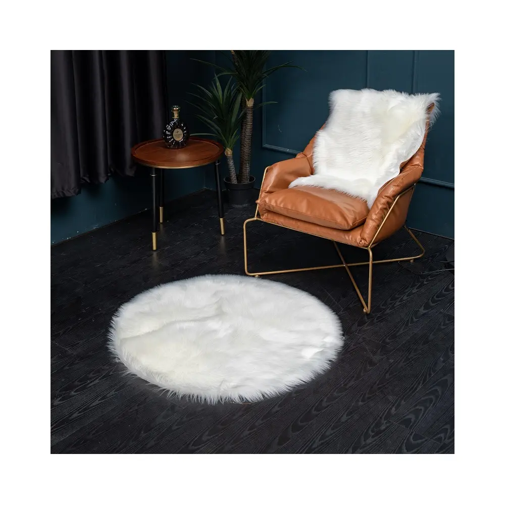 Simple Wind Faux Fur Carpet Round Floor Mat Computer Chair Dressing Table Wool Floor Mat