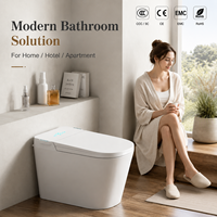 WC intelligent avec bidet à détection automatique, design moderne en céramique carrée, siège électronique de luxe monobloc, télécommande incluse