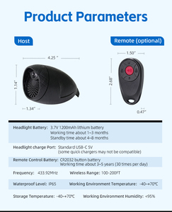 Campanello per Bicicletta Personalizzabile con Suono per Esterni, Impermeabile IP65, Ricaricabile 1200mAh, Luce Frontale Durevole per Bicicletta - Product Image 6