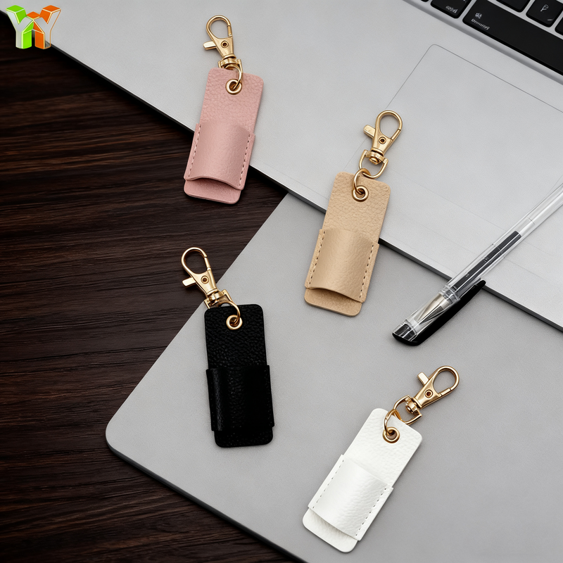 PU Leather Litchi Grain Pen Clip