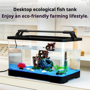 Huisdier <span class=keywords><strong>Aquarium</strong></span> van helder acryl, rechthoekig, mini, ecologisch, voor visjes en schildpadden, geschikt voor woonkamer & slaapkamer - Product Image 2