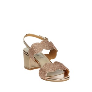 Alla moda CN2015 sandali con tacco in oro con punta aperta e zeppa per feste e matrimoni estate sempreverde solette PU - Product Image 5