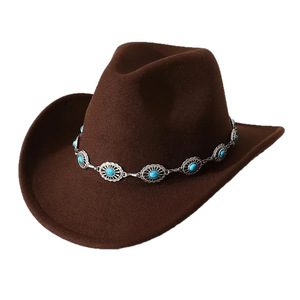 Para explosiones transfronterizas moda europea americana estilo bohemio Topper hombres mujeres <span class=keywords><strong>Jazz</strong></span> vaquero poliéster sombrero Casual 3D - Product Image 5
