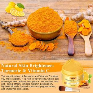 Mascarilla Facial de Arcilla de Cúrcuma para el Cuidado de la Piel, Limpieza Profunda, Antiacné, Etiqueta Privada Personalizada de Fábrica - Product Image 3