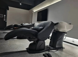 Sillón de peluquería eléctrico de alta gama con función de masaje, giratorio, semireclinable, diseñado para salones. - Product Image 5
