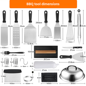Kit Profesional de 35 Accesorios para Plancha, Juego de Herramientas para Parrilla Plana de Acero Inoxidable con Bolsa de Transporte - Product Image 2