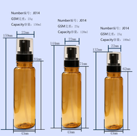 Botol Semprot Wajah PET Berkualitas Tinggi 60 80 120 150ml dengan Pompa Tekan Bentuk Silinder Kosmetik