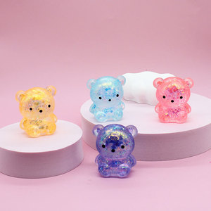 Juguete Antiestrés de Osito de Malto Transparente Aurora de 5cm, Listo para Enviar, Novedad para Niños de Todas las Edades, Hecho de Silicona y Plástico - Product Image 1