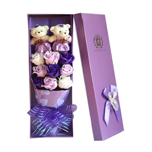 Ramo de Rosas de Alta Calidad para el Día de la Madre, Caja de Regalo con Oso de Rosas Rojas para el Día de San Valentín - Product Image 1