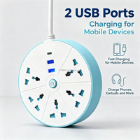 Multiprise universelle avec USB-C, 4 prises, rallonge, station de charge de bureau pour la maison et le bureau