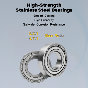 Nouveau <span class=keywords><strong>moulinet</strong></span> à pêche scellé en fibre de carbone, 18 kg de résistance maximale, rapport de transmission 4,7:1, roulements en acier inoxydable 8+1 pour l'eau salée - Product Image 5