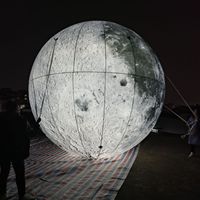 Lune gonflable pour événements en plein air, lumières géantes à LED décoration de planète gonflable pour projets, festivals et événements thématiques