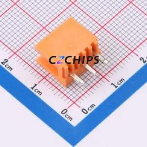 MXHT396V-3.96-03P-OE01-Cu-A Plug-in Terminal Block Through hole,P=3.96mm Board-to-Board / Socket - Open 1x3P 3.96mm Orange - Product Image 2
