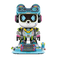 Blocs de construction Panda, jouet de construction mécanique Panda, modèle de robot de style technologique avec base lumineuse pour la décoration de la salle de jeux