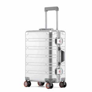 All Aluminum Trolley Case 20 24 29 Inch Metal Suitcase <b>With</b> <b>Lock</b> Spinner <b>Wheels</b> For Business Travel Men Rose Gold - Product Image 2