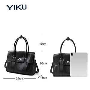 Bolso de Mano Personalizable YIKU de Cuero Genuino para Mujer, Bolso de Piel de Vaca de Primera Capa con Asas y Correa de Hombro Ajustable - Product Image 2