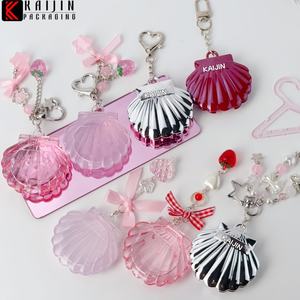 <span class=keywords><strong>Palette</strong></span> de poudre, boîte à blush, étui à rouge à lèvres, boîte à poudre personnalisée en coquille de nacre <span class=keywords><strong>rose</strong></span>, boîte à poudre, boîte à fards à paupières avec pendentif - Product Image 1