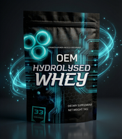 Poudre de protéines de lactosérum hydrolysée OEM 1 kg 33 portions Force Puissance Endurance musculaire Sports Fitness Musculation Alimentation Adulte