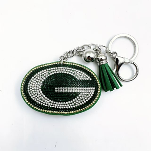 Porte-clés NF Bling avec logo d'équipe en strass Buffalo Bills Packers Dodgers Patriots Cubs Chiefs Cowboys, breloque en cristal pour les fans et les matchs - Product Image 5