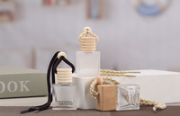 Diffuseur de désodorisant vide en verre givré pour voiture, bouteille de parfum suspendue avec bouchon en bois, vente en gros, 10ml