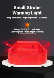 High Quality SUPER SIREN Small Flashing LED Warning Light 110dB Sound & Light Alarm Stroboscopic Indicator DC12/24V CE Certified - Product Image 6