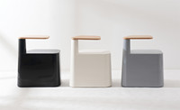 Mobilier Bazhou Japandi moderne de design nordique en plastique noir Table d'appoint de salon pivotante unique
