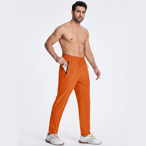 Wholesale Men's <b>Trousers</b> Vintage Workwear Knitted <b>Elastic</b>-<b>Waist</b> Nine-Point Solid Large Pockets Sweatpants Spring Men's Pants - Product Image 1